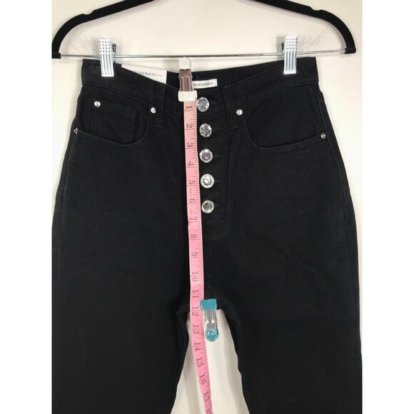 WEWOREWHAT NWT Danielle Black Crystal Button Straight Leg Jean Womens 26 Preppy - Picture 11 of 13